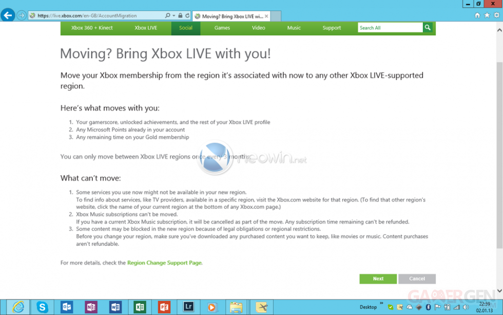 Xbox LIVe changer Region capture1