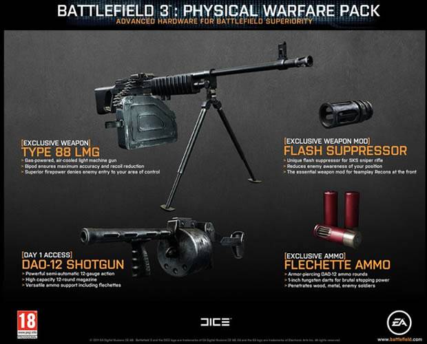 battlefield 3 physical warfare pack