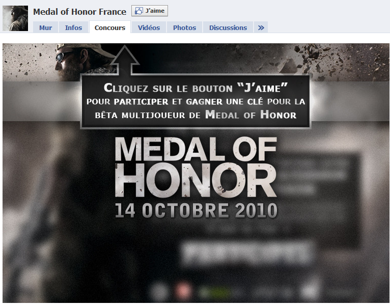 facebook medal of honor