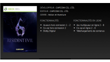 Resident Evil 6 - Marché Xbox LIVE - fiche
