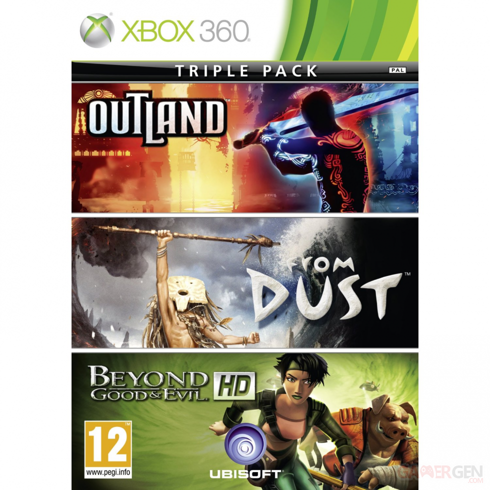 ubisoft-triple-pack beyond & good evil hd from dust outland jaquette cover xbox