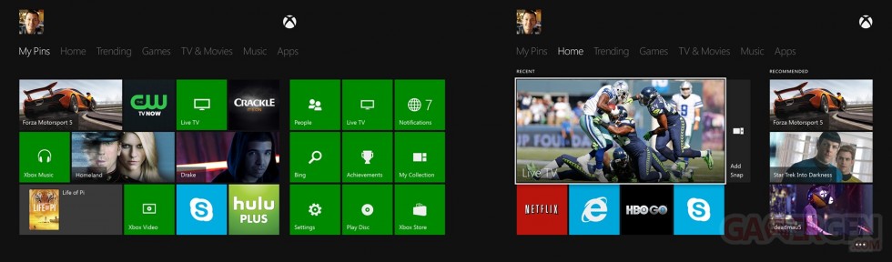 Xbox One Interface screenshots captures  3